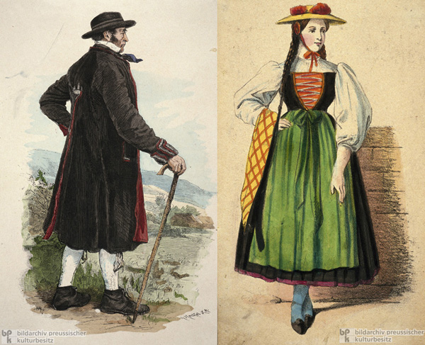„Bauer aus Mühlenbach” und „Schwarzwälderin” (um 1860)